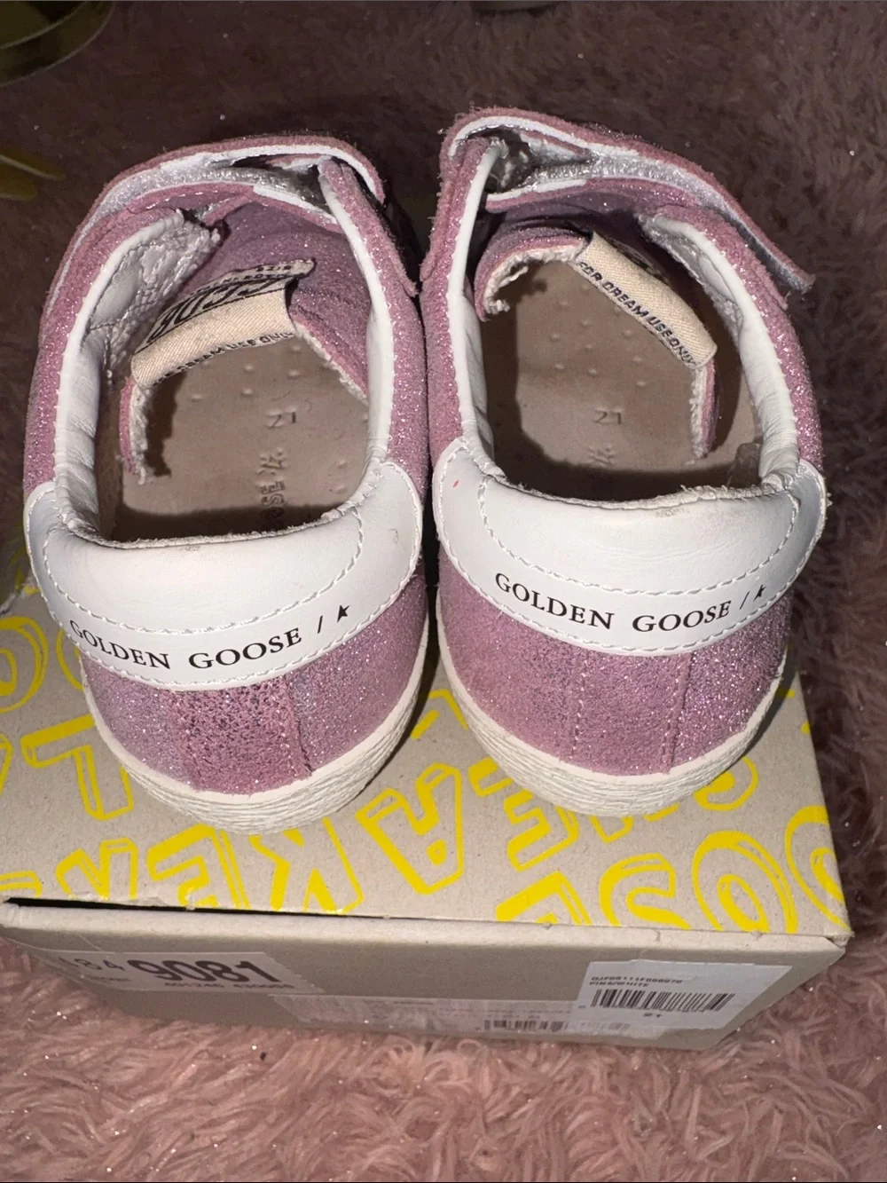 Golden Goose Kids SSTAR Glitter Velcro Sneakers - Pink